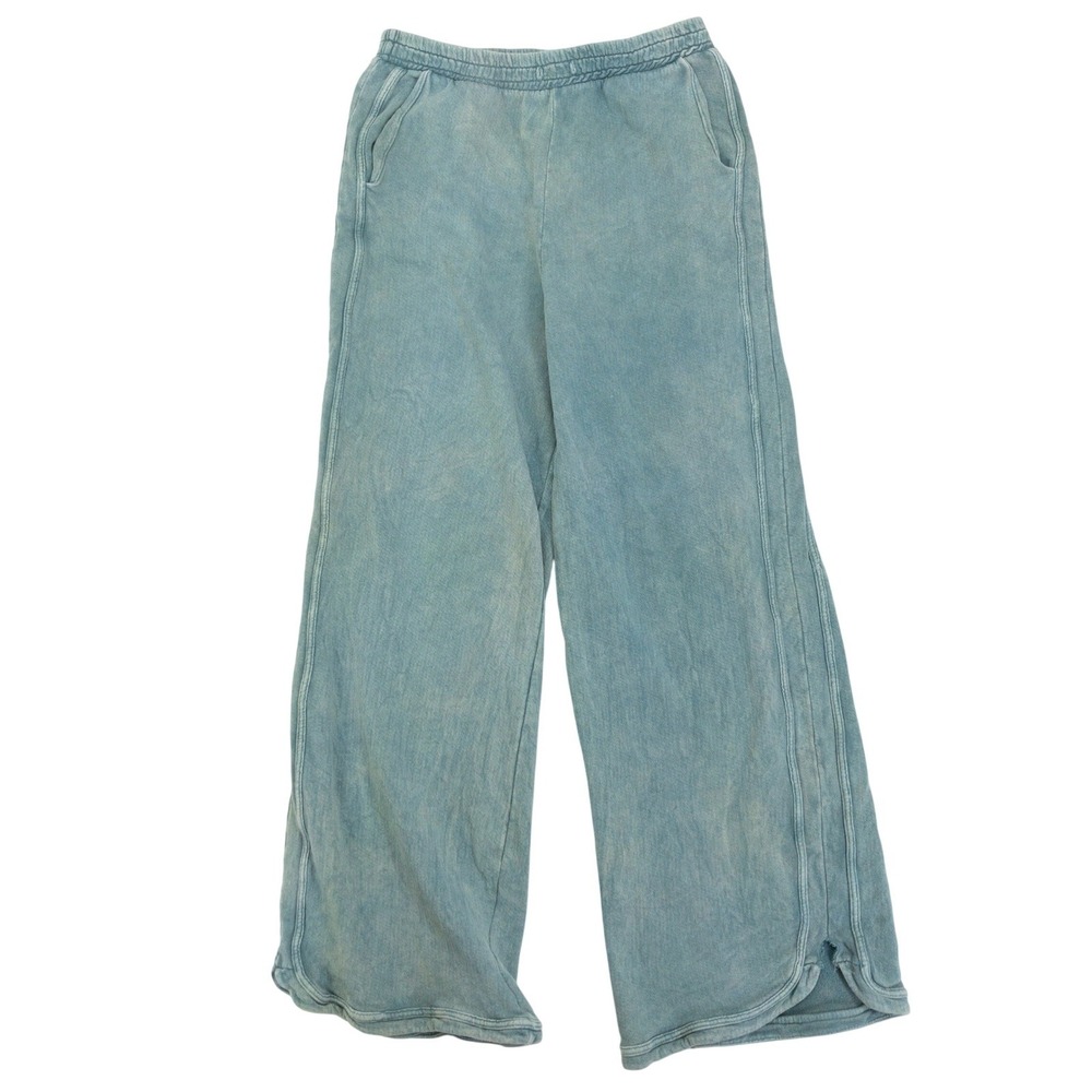 Three Bird Nest So Comfy Wide Leg Pants Womens M Blue Boho Lounge Mineral Wash